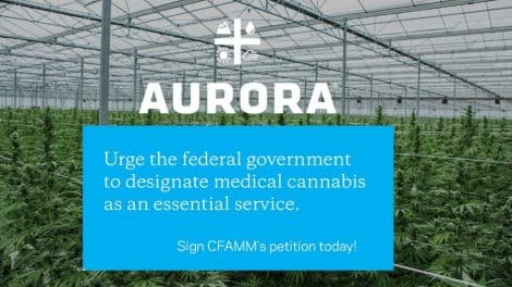 Aurora Cannabis Urges to Use Medical Cannabis an Essential Service